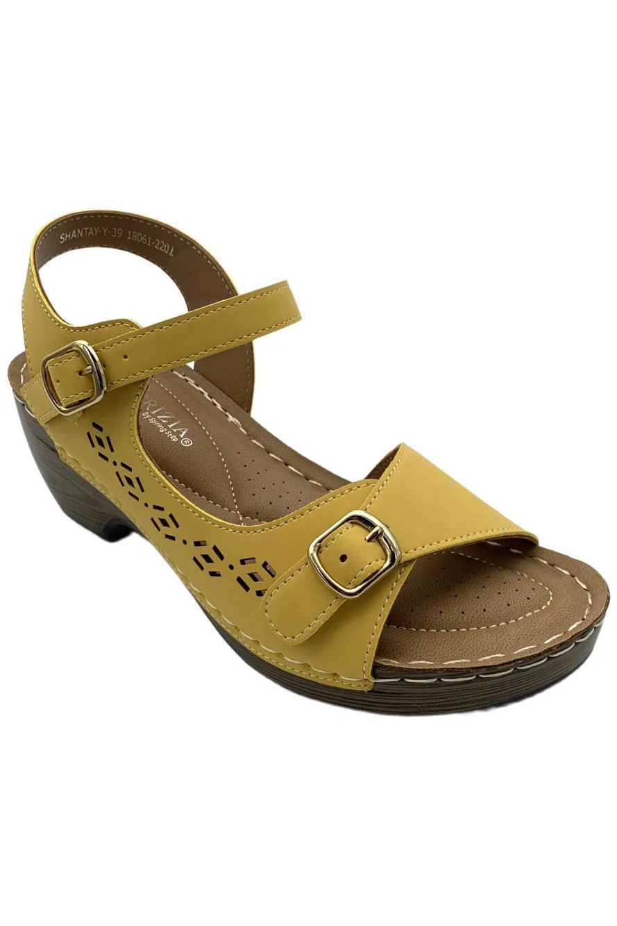 Patrizia by Spring Step Adjustable Sandals Shantay Yellow - Medium